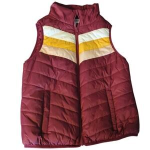 Arizona Jean Co outdoor Puffer Jacket Vest Maroon Size Large